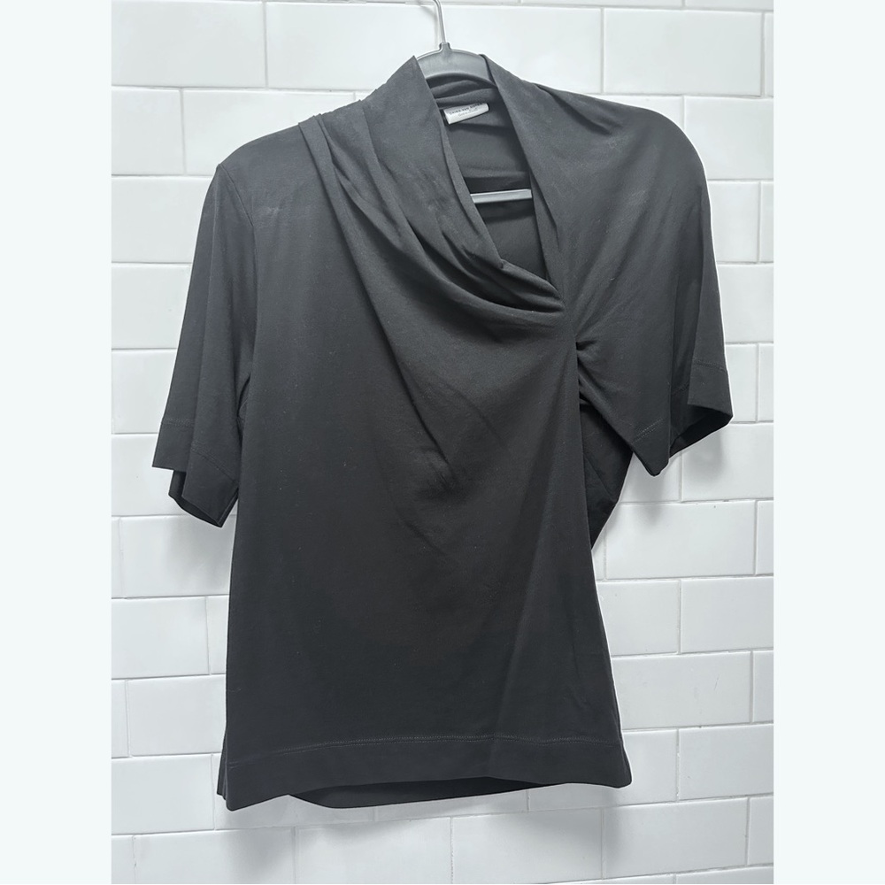 Dries Van Noten Black Asymmetrical Blouse